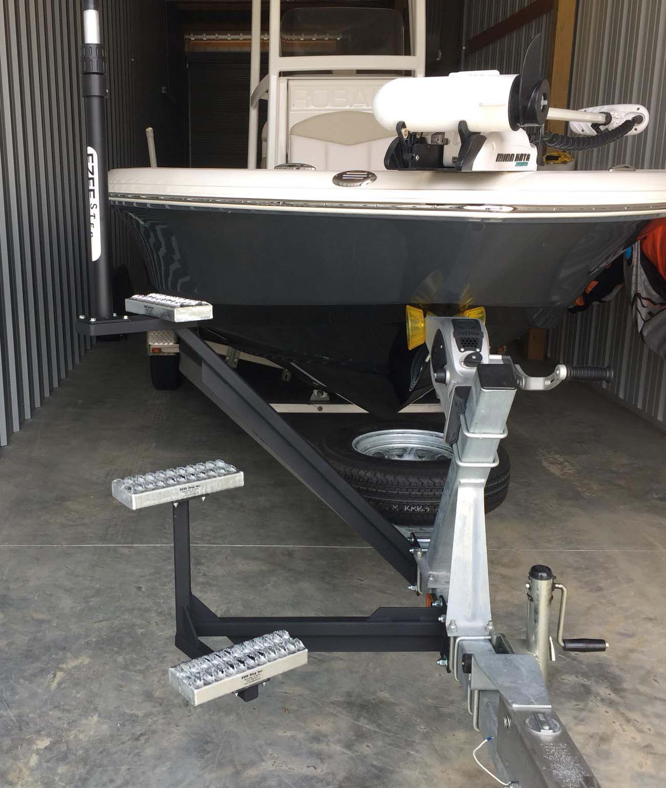 thumbnail interactive-video image 1 of Universal 3-Step Boat Trailer Step Combo – Heavy-Duty Iron Replacement For 3" To 3.5" Tongues 1 of 5